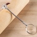 Polished silver rose flower cigarette holder ring with adjustable open band for smokers - Rose / 16mm / Bright Silver