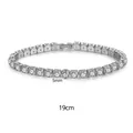 Classic tennis bracelet with 5mm cubic zirconia in silver-tone finish, 19cm length - 5mm 19cm Silver (B19101009-5W4)