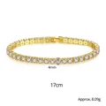 Classic 4mm gold tennis bracelet with cubic zirconia, length 17cm and weight 8.09g - 4mm 17cm Gold (B19101009-4K2)