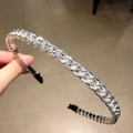 Silver metallic twisted chain headband with comfortable black protective ends - Silver Twisted Chain