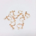 Rose gold adjustable screw-back ear clip converters for non-pierced DIY jewelry - Flat Head Screw Clip / Rose Gold