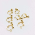 Adjustable golden screw-back clip-on earring converters for non-pierced ears diy jewelry - Flat Head Screw Clip / KC Gold