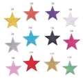 Detailed grid of twelve multicolored embroidered star patches with numbered labels - Set of 12 Pieces