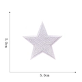 Macro view of white five-pointed star embroidered patch showing 5.0cm dimensions - White