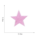 Dettaglio toppa ricamata a stella rosa con dimensioni di 5,0 cm per vestiti DIY - Rosa