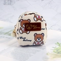 Mini portamonete beige con orsetto, colletto Union Jack e ciondolo con perla grande - Bianco