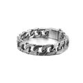 Herren Armband aus 316L Edelstahl im Panzerketten-Design mit edlem Diamantbesatz - Silberner Stil (KB120779-BD)