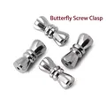 Silberne Schraubverschlüsse in Schmetterlingsform aus gebürstetem Metall für DIY-Schmuck - Schmetterlings-Schraubverschluss / Silber