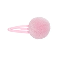 Pink candy-colored BB hair clip featuring a soft plush pom-pom for kids and girls - 1 Piece / Rose Pink