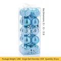 Set of 20 blue Christmas ball ornaments with matte and glossy finishes in a clear box - 20 Pieces (5CM) / Light Blue