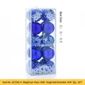 20pcs set of 5cm dark blue Christmas ornaments with glossy and matte textured finishes - 20 Pieces (5CM) / Sapphire Blue