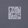 White semi-transparent square DIY painting stencil with romantic heart and rose patterns - Love Theme