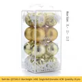 Set di 16 palline di Natale dorate da 6 cm con finiture opache, lucide e glitterate - Confezione da 16 / Oro