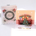 Tarjeta de Navidad 3D con árbol y chimenea pop-up, medidas de 13x15,5cm - Impresión en Color de Árbol de Navidad de 90°