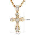 Vergoldete Edelstahl-Kreuzkette mit klaren Kristallen, Anhänger Größe 62mm x 42mm - Gold (Ohne Kette)