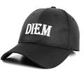 Classic black cotton baseball cap with white DIEM embroidery and curved brim style - Adjustable / Black