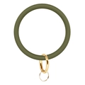 Porte-clés bracelet en silicone vert olive avec fermoir en métal doré pour les clés - Vert Armée