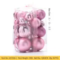 Set de 30 bolas de Navidad rosas con adornos mate, brillantes y de purpurina en caja - 30 Piezas/4-8cm / Rosa