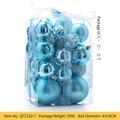 30-piece blue Christmas ball set with matte, glitter and glossy finishes in PVC box - 30Pcs Pack / Light Blue