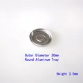 Coupelle ronde en aluminium de 30mm pour 2g de cosmétique avec hauteur de 3,5mm - Godet en Aluminium Rond (Diamètre 30mm)