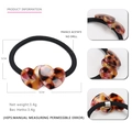 Schildpatt Acetat Haargummi mit Doppelherz Design und elastischem schwarzem Band für Damen - Tortoise / Dunkle Farbe