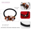 Detail view of 5cm leopard print heart hair tie made of premium France acetate material - Leopard Print (Style A)