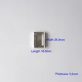 Godet de fard à paupières rectangulaire en métal argenté de 18,5x26,5mm et 3,5mm d'épaisseur - Godet en Aluminium Rectangulaire 2-Grilles (18.5x26.5mm)