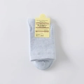 Light blue and melange grey vertical striped cotton blend crew socks with retail tag - One Size / Light Blue