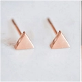 Minimalist triangle stud earrings in rose gold finish for women made of titanium steel - Triangle / Rose Gold