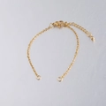 Golden stainless steel DIY bracelet chain with lobster clasp and teardrop extension - 2mm 14+4cm / Gold