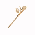 Elegante fermaglio per capelli foglia oro per donne con design a ramo su sfondo bianco - Oro, 2 Foglie