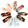 Set of 10 geometric acetate hair clips in various marble and tortoiseshell patterns - Best Seller / 10-Piece Set