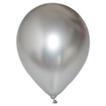 12-inch thickened silver chrome latex balloon with premium metallic finish for parties - Metallic Silver