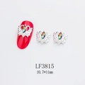 Détail du bijou d'ongle aile d'ange cœur 3D avec strass aurora et perles blanches - Style de cygne (3815)