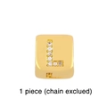 Detail of gold square pendant with rhinestone letter L for DIY bracelet jewelry - Gold Letter L Pendant Bead