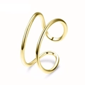 Polished gold double-layer wrap open ring made of durable stainless steel for women - Gold / US5 (49MM)