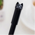Cute black cat head design cartoon gel pen with white facial features for students - Black