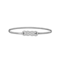 Elegant silver elastic metal waist chain featuring a sophisticated woven knot buckle - Silver-Infinity Knot