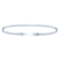 Eleganter silberner elastischer Metallgürtel mit polierter rechteckiger Schnalle für Damen - Silber (7cm Schnalle) / 60-80cm
