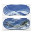 Set of two blue polyester sleep masks with elastic straps in individual clear packaging - Blue