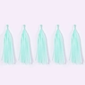 Five-pack of mint green paper tassels for birthday and wedding party wall decorations - 5 Pcs/Pack / Mint Green