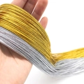 Metallic gold and silver twisted craft cord with fine texture for holiday decoration - Silver * 2mm Thick [100 Meters]