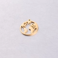 Poliertes Gold-Anhänger mit kreisförmigem Weltkarten-Ausschnitt aus Edelstahl für DIY-Schmuck - Gold