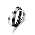 Minimalistische schwarze und silberne Edelstahlringe gegen Angstzustände und Stressabbau - US 6 / Silber & Schwarz