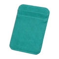 Vertical slim faux leather business card holder in turquoise green with dual card slots - Sky Blue