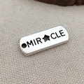 Rectangle antique silver miracle charm with star cutout for DIY jewelry making - Miracle