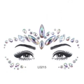 Set de pegatinas de joyas faciales de acrílico arcoíris para decoración facial de Halloween - L0215 Gemas de Rombo y Gota Irrisadas