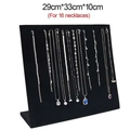 L-shaped black velvet necklace display stand with 16 hooks for jewelry collection - Large Black Velvet Necklace Board