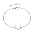 Bracciale minimalista in argento con ciondolo a luna e catena di estensione regolabile - Color Acciaio