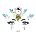 Luminous face jewels featuring snowman and golden bells for Christmas festival makeup - Snowman Gold Bell Style (Y0077)